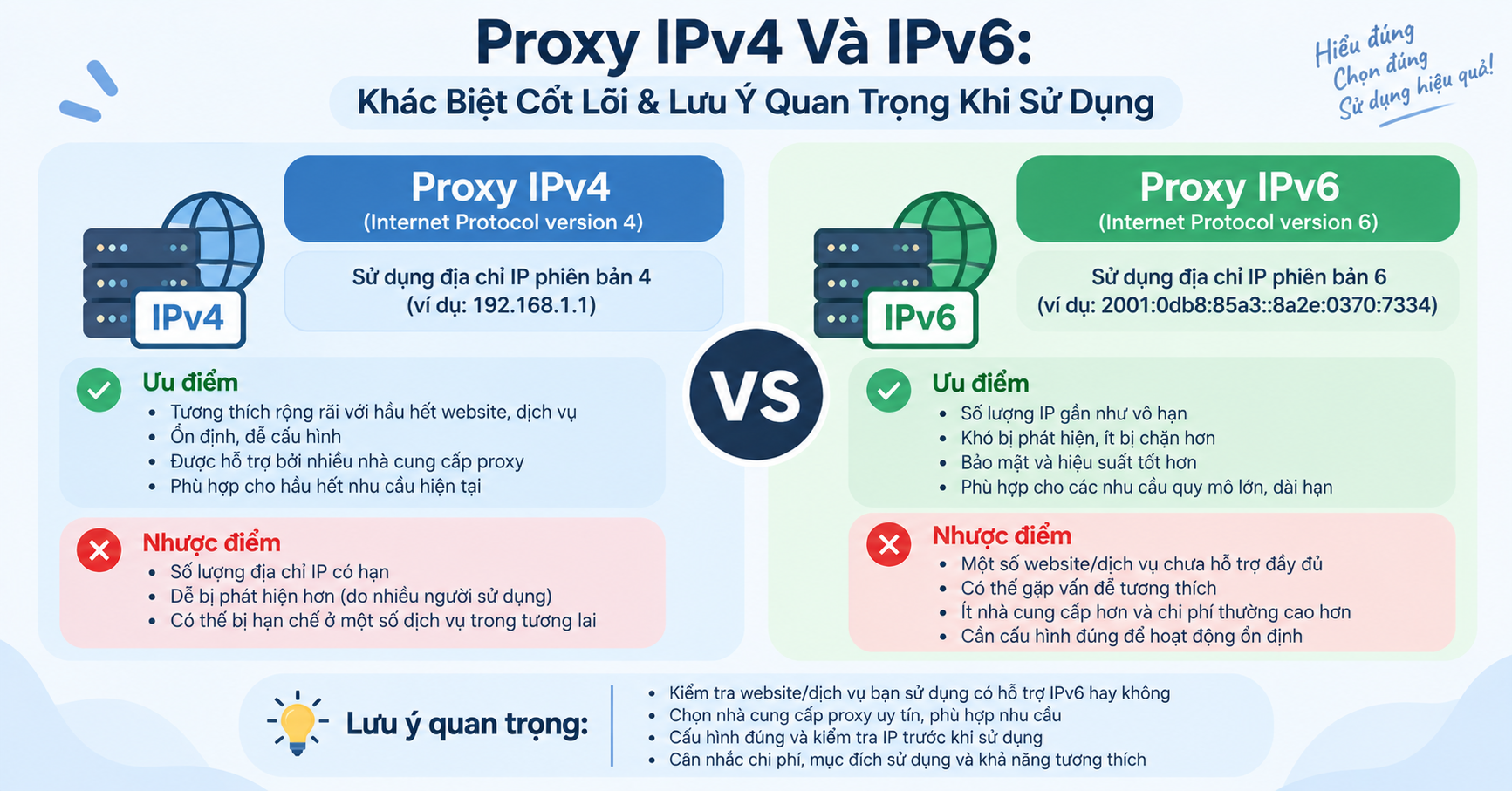 Proxy IPv4 và Proxy IPv6 khác nhau